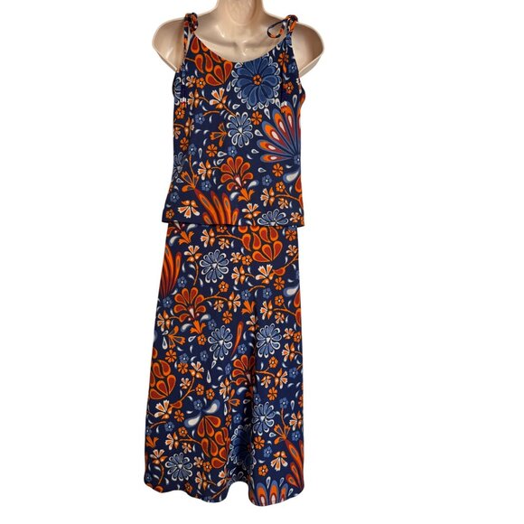 Sigrid Olsen Floral Size XS/S Two Pieces Skirt Tank Top Blue Orange NWT - Picture 3 of 13